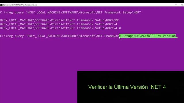 Versión .NET Framework Instalada con CMD. смотреть онлайн