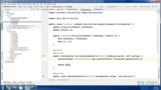 tutorials for android app development for beginners java Adapter Class Urdu #3 смотреть онлайн