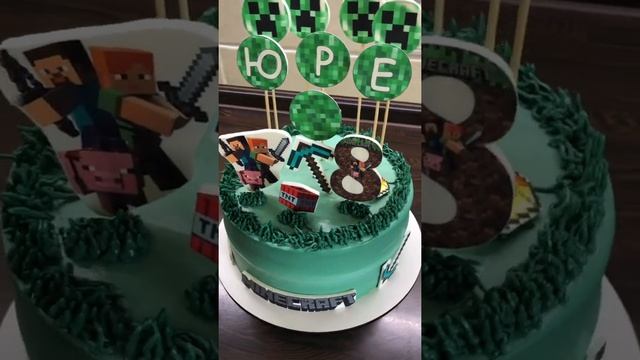 Торт в стиле Майнкрафт топперы из мастики и сахарной бумаги смотреть онлайн