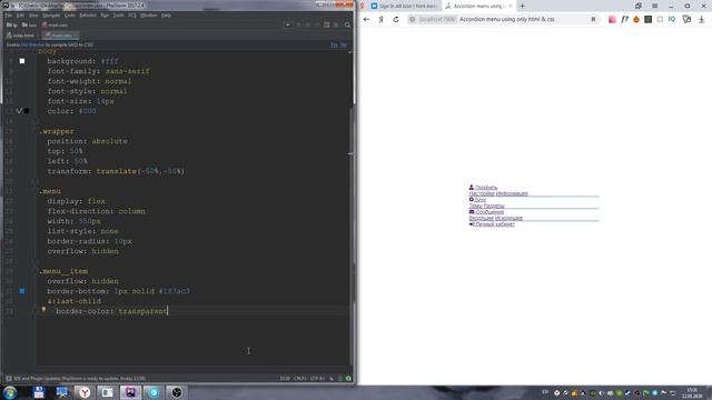 Аккордеон меню на чистом html и css в 2020 году [без jquery] | accordion menu смотреть онлайн