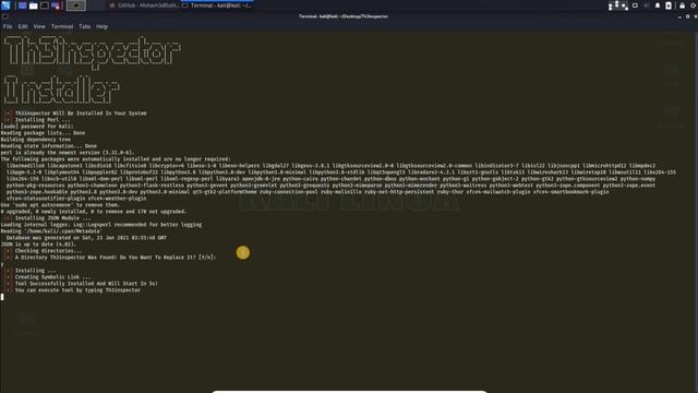 Getting all Information using Th3inspector in Kali Linux смотреть онлайн