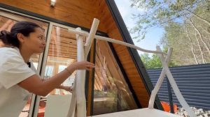 ✅Подробный обзор а-фрейм бани с банным чаном и эл печью @SangensRussia