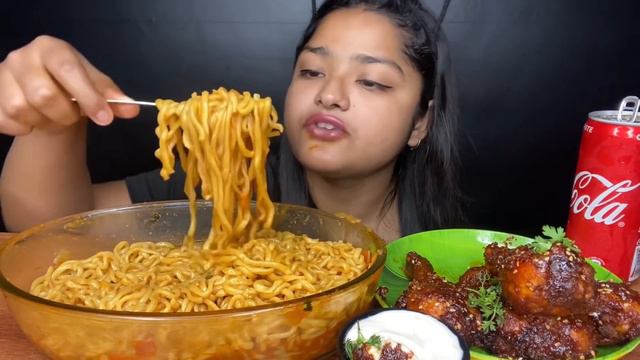SPICY CURRY NOODLES WITH BARBECUE (BBQ) CHICKEN DRUMSTICKS🍗 | BIG BITES MUKBANG |FOOD EATING VIDEOS