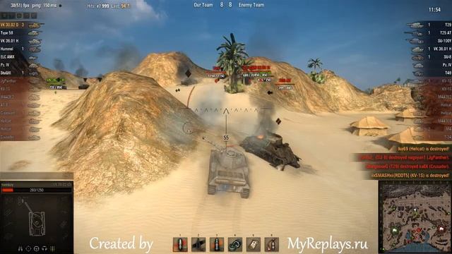 WOT: Airfield - VK 3002 (DB) - 6 frags - смотреть онлайн