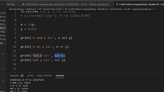 CS384 Python Programming Module 03 Control Flow Lec 08 Logical Operator смотреть онлайн