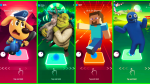 Sheriff Labrador VS Sherk VS Minecraft VS Rainbow Friends Coffin Dance EDM Rush Tiles Hop