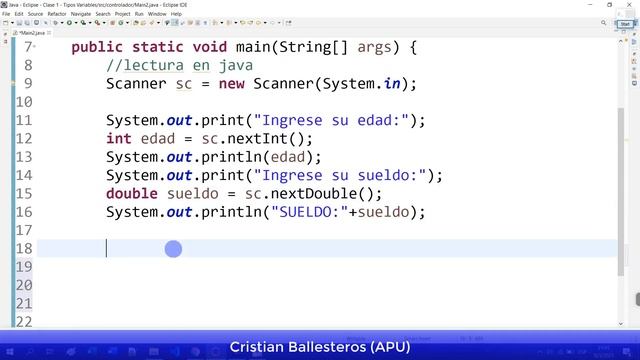 Lectura de datos por Consola usando Clase Scanner en JAVA смотреть онлайн