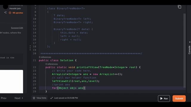 Print the left view of binary tree | FAANG interview question | JAVA 0ms solution. смотреть онлайн