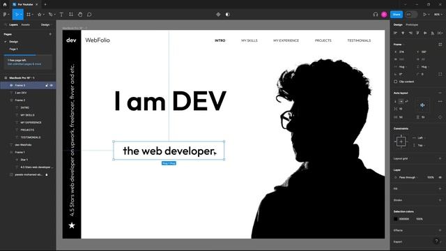 Web Developer Portfolio Design || Figma || DVxUI смотреть онлайн