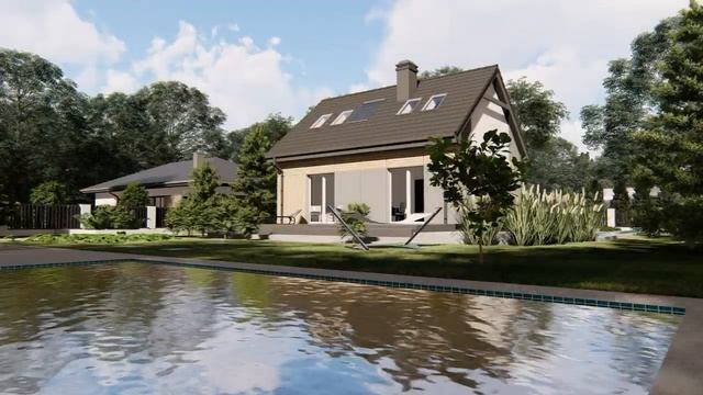 Z32 Компактный традиционный дом простой формы с двускатной крышей. смотреть онлайн