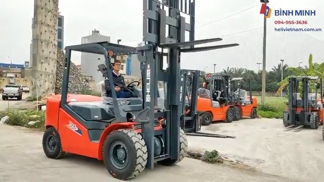 Xe Nâng Dầu 5 Tấn Heli H3 Series Sử Dụng Động Cơ Mitsubishi S6S