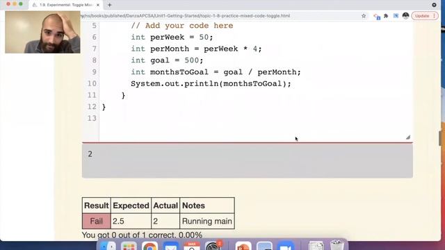 1.9 Experimental: Write Code Practice | CSAwesome APCSA Java смотреть онлайн