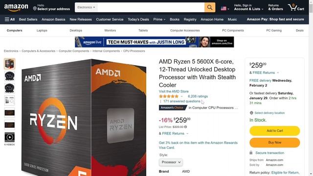 This AMD Ryzen 5 5600X 6-core, 12-Thread 4.6 GHz is Currently $50 Off Right Now! смотреть онлайн