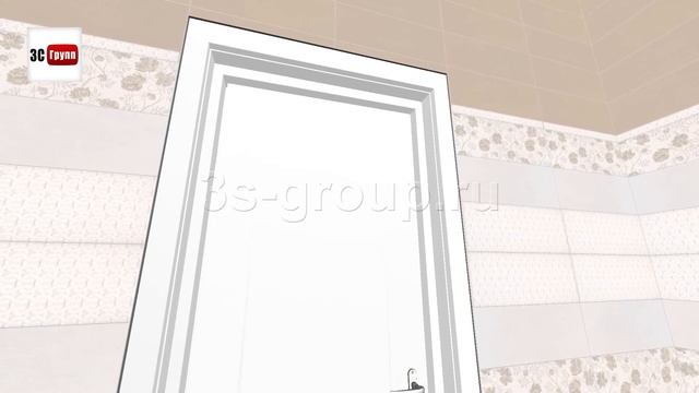 Плитка «Сафьян» Керама Марацци в ванной с душевой кабиной | Вариант раскладки. 3D-дизайн смотреть онлайн