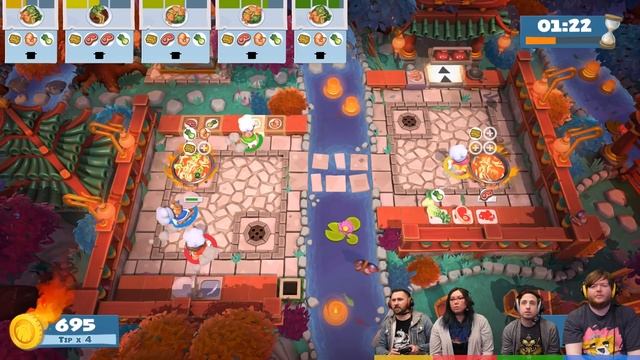 Overcooked 2 - GET THREE STARS! (4 Player Gameplay) смотреть онлайн