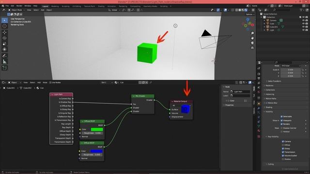 Blender 3D. Узел Light Path. Is Shadow Ray. Теневой луч смотреть онлайн