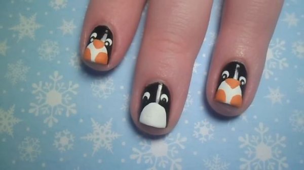 Cute & Easy Penguin Nails