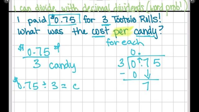 Dividing with Decimal Dividends (Word Problem) смотреть онлайн