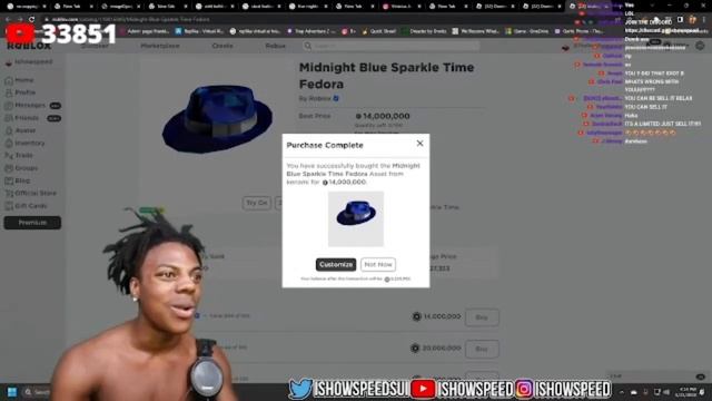 IShowSpeed Spends 14m Robux On Rarest Item In Roblox! смотреть онлайн