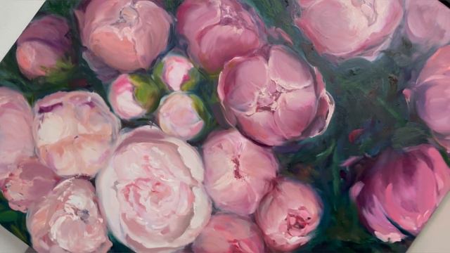 КРАСИВЫЕ ПИОНЫ КАРТИНА В ДОМ ЭФФЕКТНЫЙ АРТ В ПОДАРОК ДЛЯ ЛЮБИМЫХ OIL PAINTING PEONIES ART ARTIST смотреть онлайн