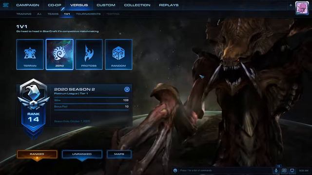 Starcraft 2 - ZvP Plat +1 Roach Ravager vs Adept Stalker Warm Prism смотреть онлайн