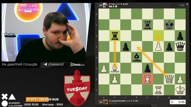 Титульный вторник на Chess.com | FM Дмитриий Гольцев