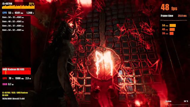 hellblade: senua's sacrifice | i5 4670k @4.5GHz + RX 480 4gb | Ultra settings 1080p test | rus\eng смотреть онлайн