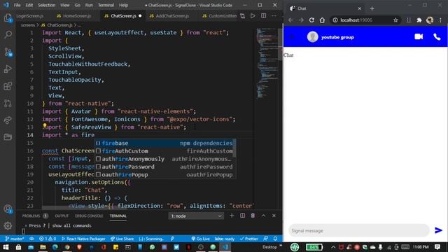 part 4 : SignalClone Using React Native && Firebase смотреть онлайн