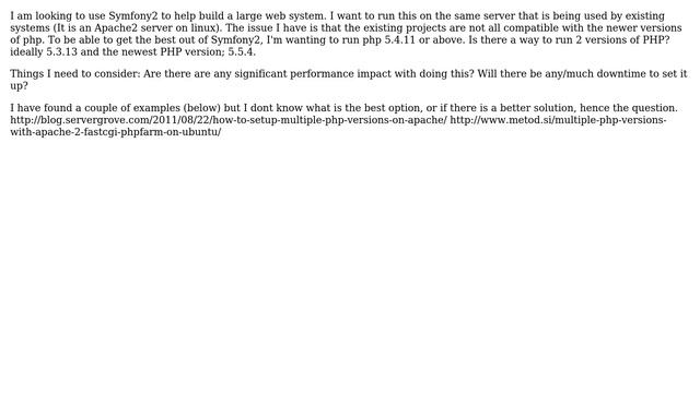 Running 2 versions of PHP on the same apache server смотреть онлайн