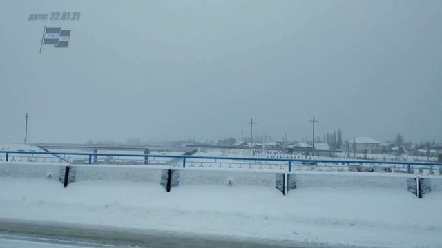 г. Газалкент, зимняя съёмка, по снежной трассе смотреть онлайн