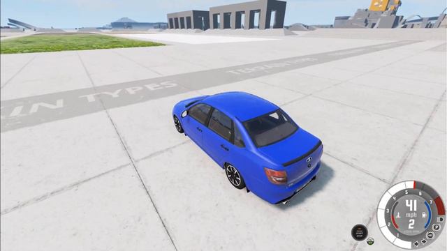 RUSSIAN LADA-GRANTA | ON THE TEST IN THE GAME | Beam NG Drive.