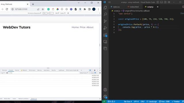 ES6 forEach Array Method in JavaScript Tutorial смотреть онлайн