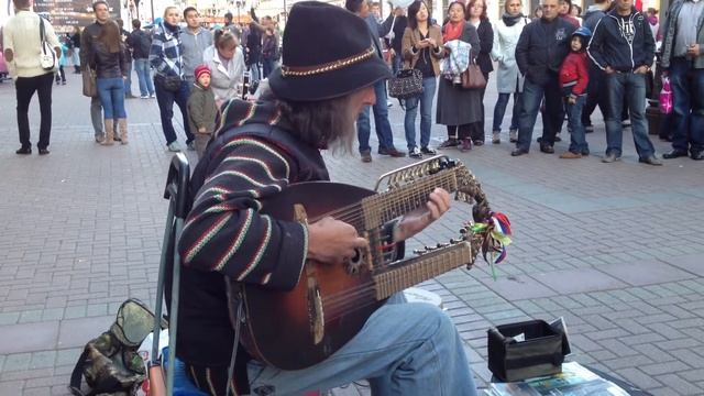 мужчина играет на двухгрифовом инструменте смотреть онлайн