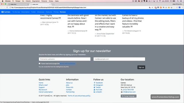 Bootstrap 4: Create a landing page – Footer смотреть онлайн