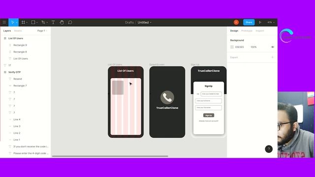 Mobile app design in FIGMA 2 | Verify OTP, Registered Users| User Detail | TrueCallerClone | Part 5 смотреть онлайн