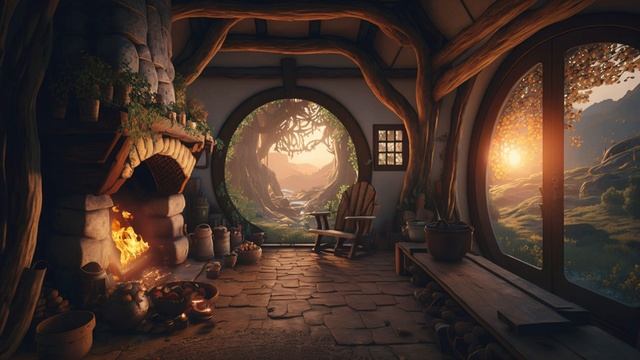 Окунитесь в осенний вечер хоббита уютные мелодии у камина и простые удовольствия на закате смотреть онлайн