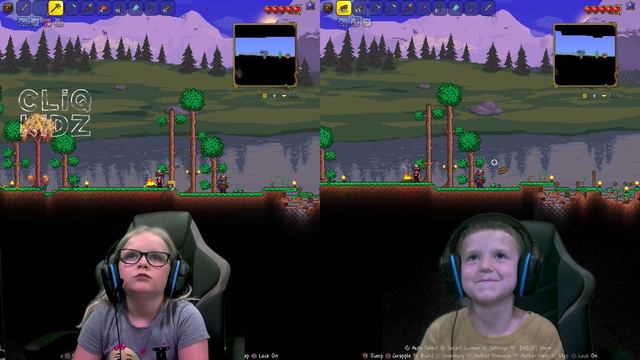 CLiQ KiDZ Chop stuff up in Terraria Split Screen 2 Player Fun смотреть онлайн