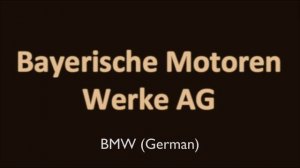 How to pronounce BMW  in English and German , Full form of BMW in English and German