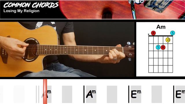 Losing My Religion - REM | GUITAR LESSON | Common Chords смотреть онлайн