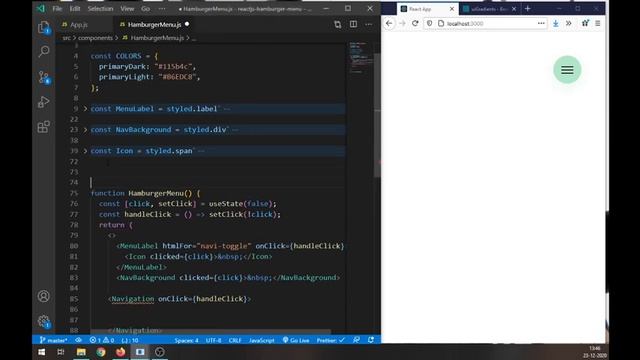 Hamburger Menu in ReactJS | React-Router Functionalities + Styled Components смотреть онлайн