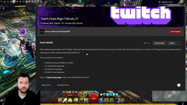 Twitch Drops Return with "Realm of Dreams" Launch - Feb 23rd Guild Wars 2 News смотреть онлайн