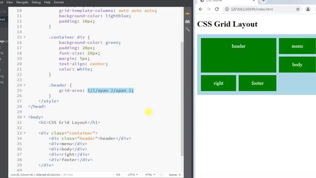 #60 CSS Grid Layout Properties |Grid-Column |Grid-Row | Grid-Area | Naming Grid Items | CSS Tutoria смотреть онлайн