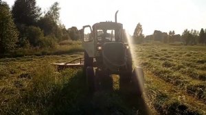 косим дома на юмз роторной косилкой