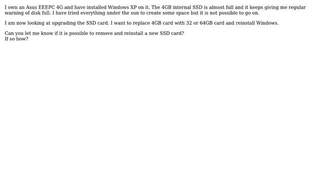 Upgrading 4GB onboard SSD in my EEEPC4G смотреть онлайн