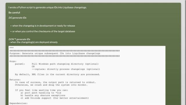 Liquibase: changeset auto generate ID смотреть онлайн