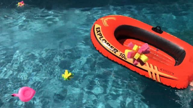 The Explorer 100 Boat From Intex  (In Our Swimming Pool)