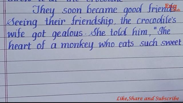 The monkey and the crocodile | english story | writing | English handwriting practice |  Eng Teach смотреть онлайн