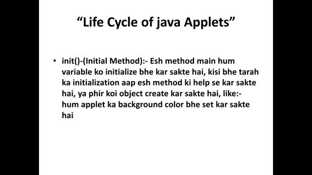 Life Cycle of Java Applets in hindi by Creator Shashank смотреть онлайн