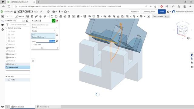 Onshape How To Rotate A Part Tutorial смотреть онлайн
