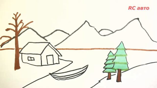 как нарисовать природу | how to draw a landscape смотреть онлайн